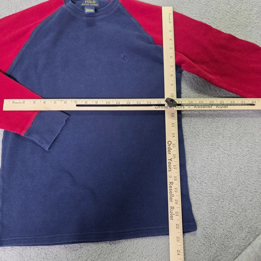Polo Ralph Lauren Mens M L Waffle Knit Thermal Shirts Grey Navy Red 2pk Bundle